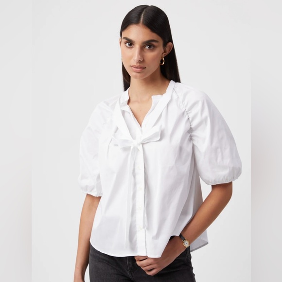 Worthington Tops - Peasant Style Tie Front Blouse